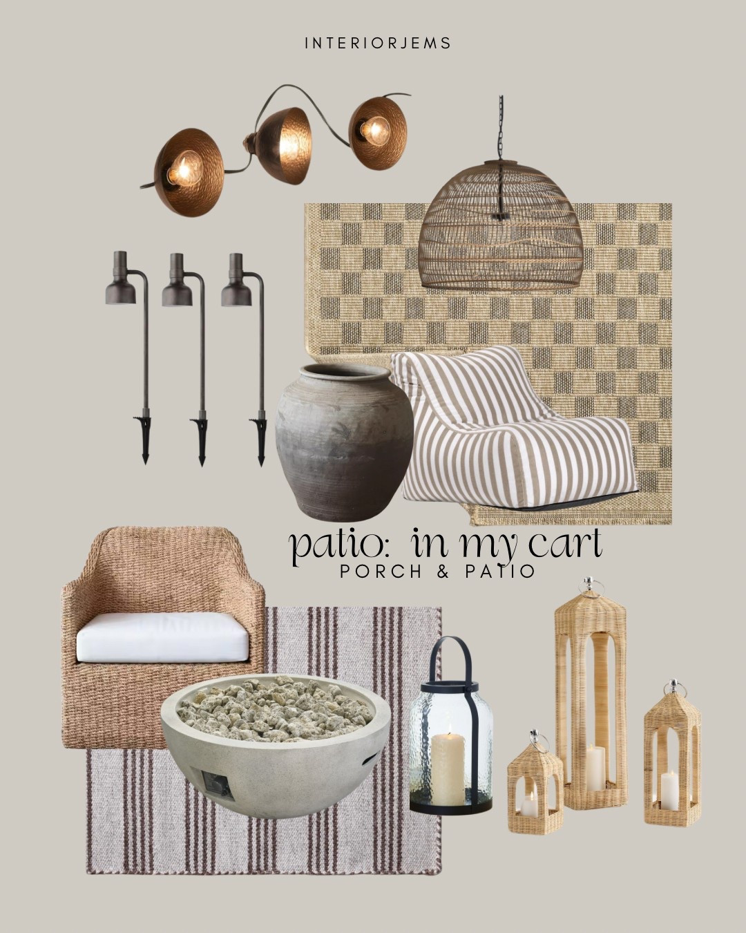 Port patio in my cart, Walmart, target, Wayfair, Pottery Barn, outdoor rug, outdoor checkered rug, outdoor striped rug, pathway, lights, outdoor wicker chair, swivel chair, large planter, lanterns, outdoor pendant light

#LTKStyleTip #LTKSaleAlert #LTKHome