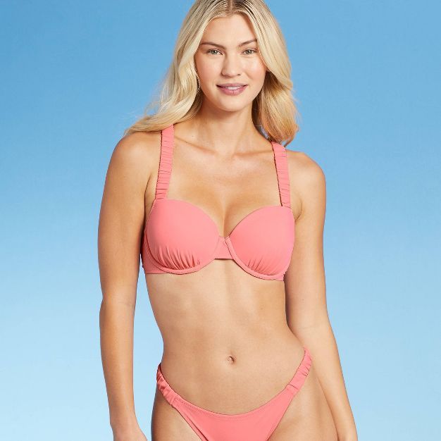 Women's Light Lift Keyhole Bikini Top - Shade & Shore™ Guava Pink | Target