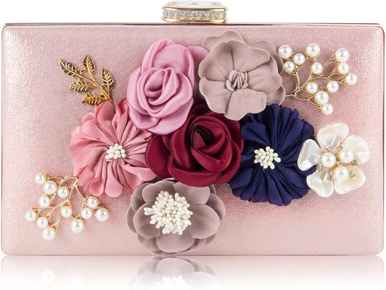 Lanpet Women's Evening Bag for Women, Flower Wedding Evening Purse Bride Floral Clutch Bag Beaded... | Amazon (US)