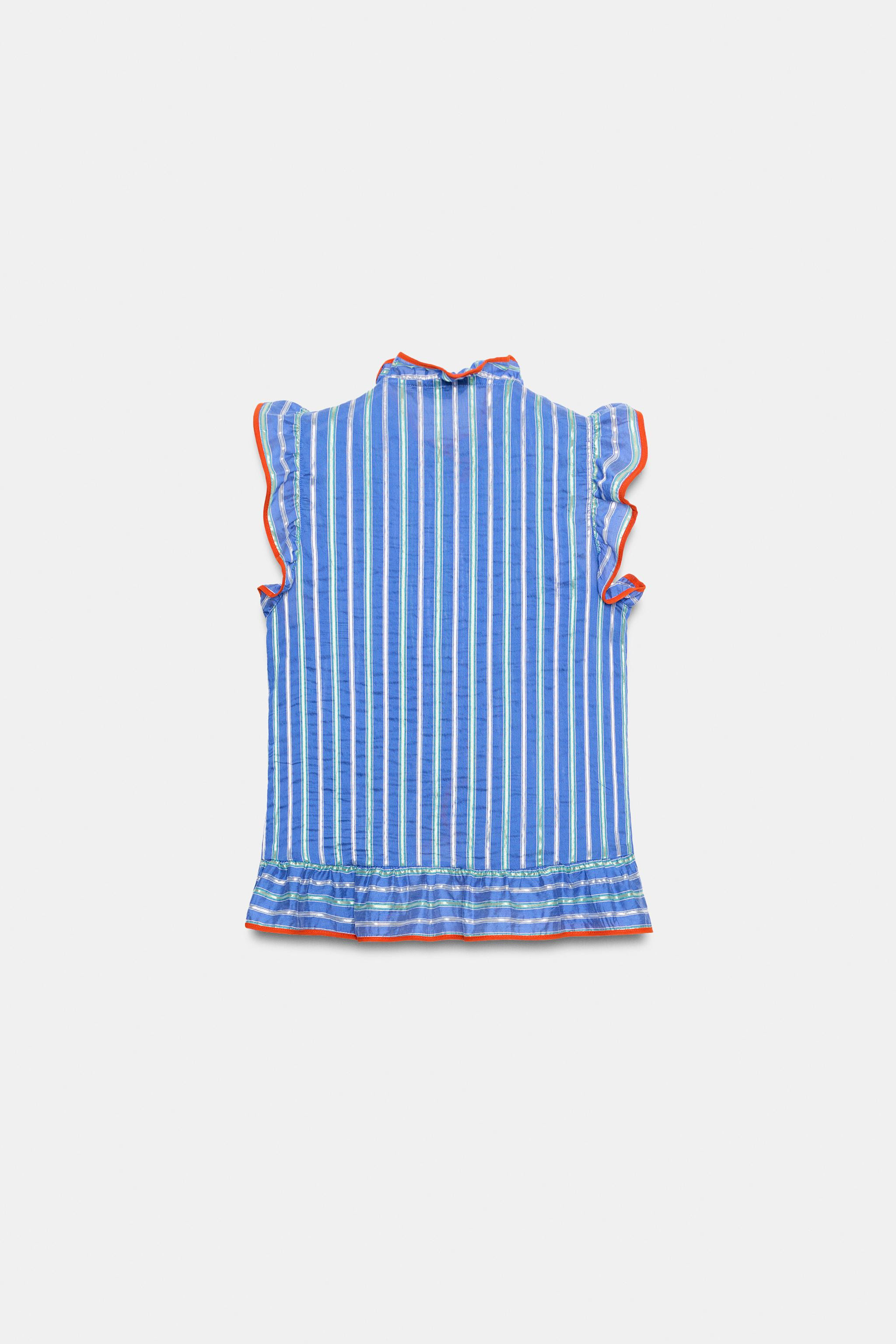 STRIPED RUFFLE SHIRT | Zara Canada