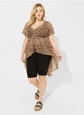 Chiffon Smocked Waist Extreme High Low Top | Torrid (US & Canada)
