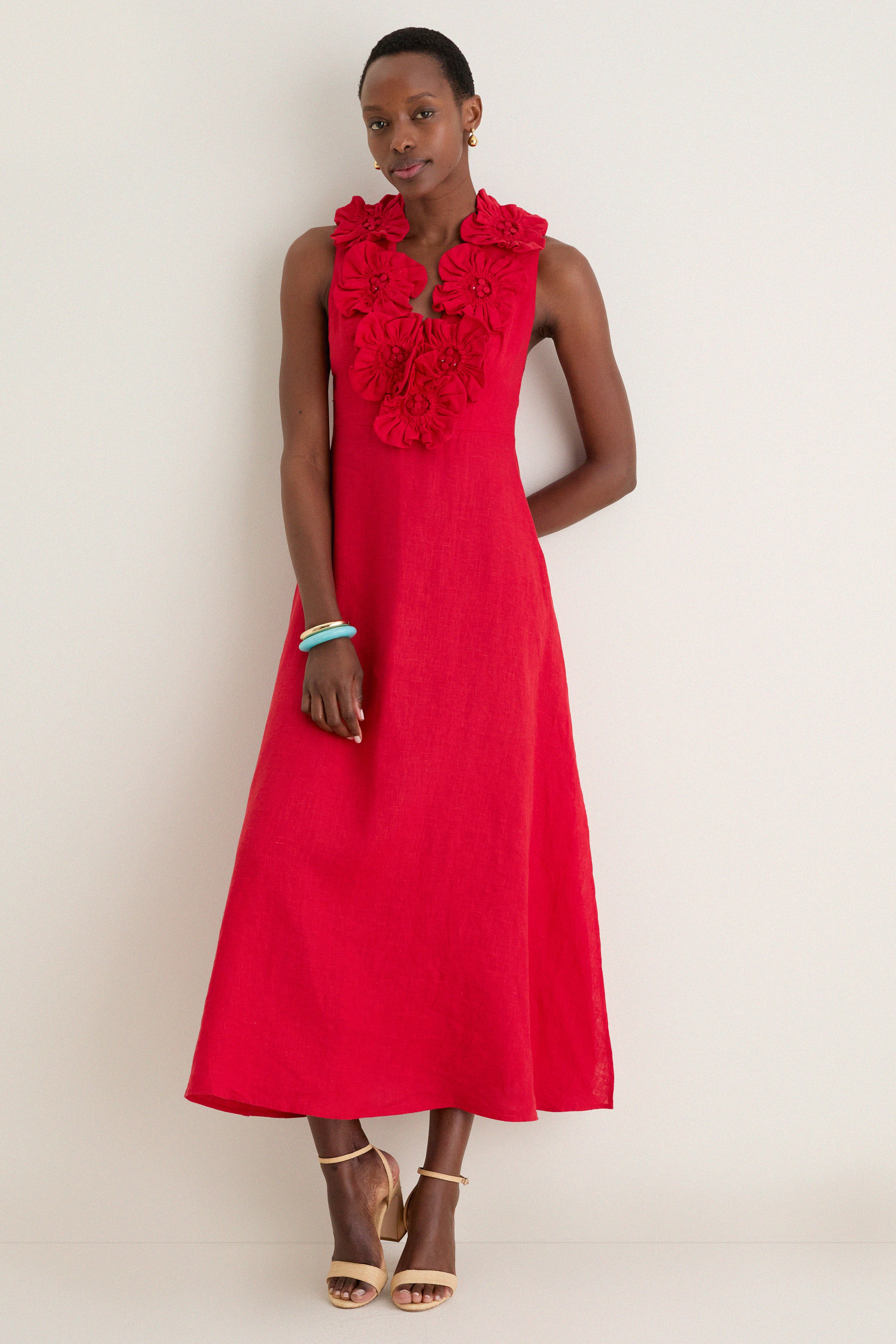 Red Sleeveless Midi Dress | Tuckernuck (US)