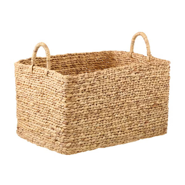 The Container Store Callan Water Hyacinth Blanket Basket | The Container Store
