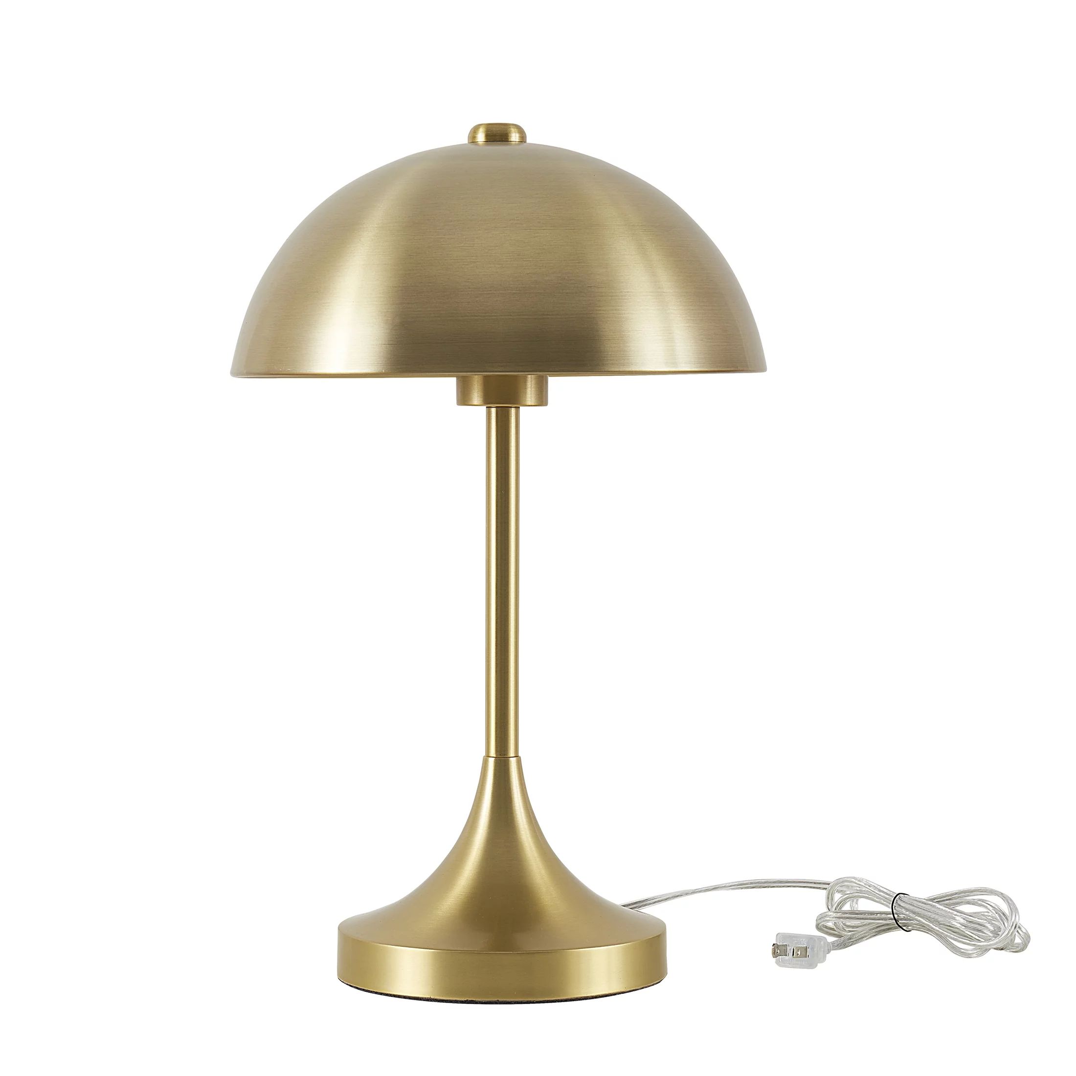 Better Homes & Gardens 18" Modern Dome Touch On/Off Table Lamp, Brass | Walmart (US)