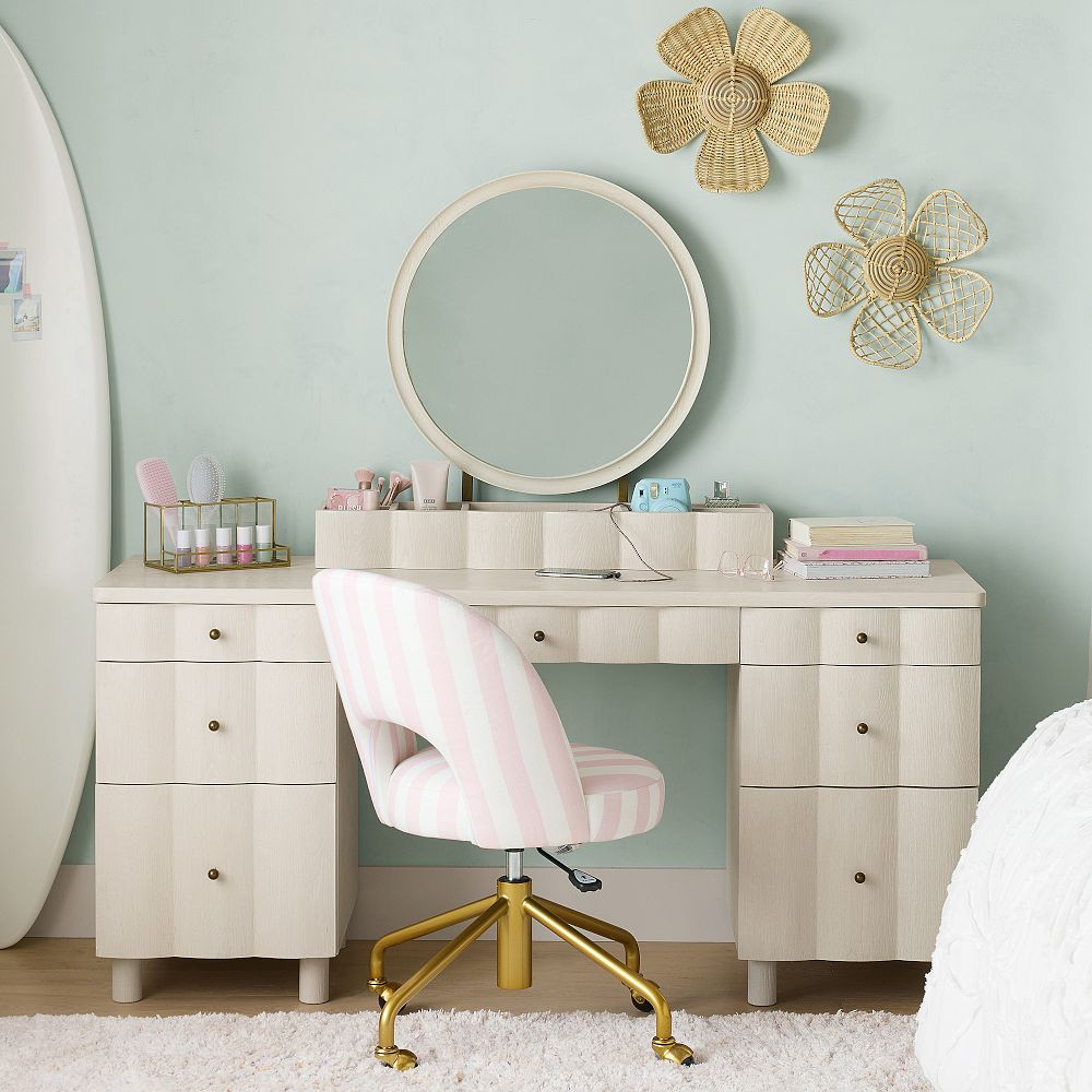 Fluted Smart™ Storage Vanity Desk (61") | Pottery Barn Teen