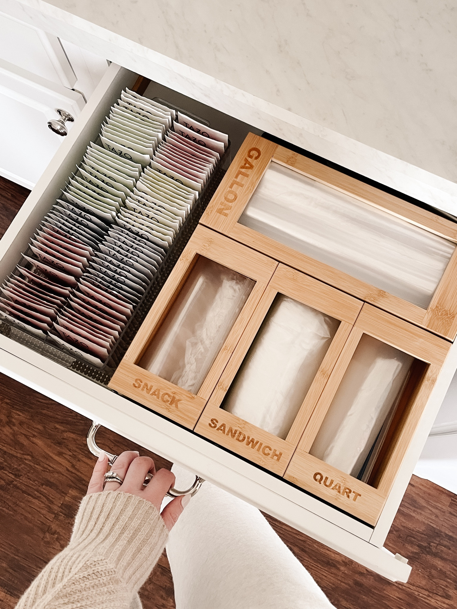 Ziploc bag organizer, tea organizer, amazon home organizing, purplewares organizer, organized kitchen drawers

#LTKSeasonal #LTKFind #LTKhome