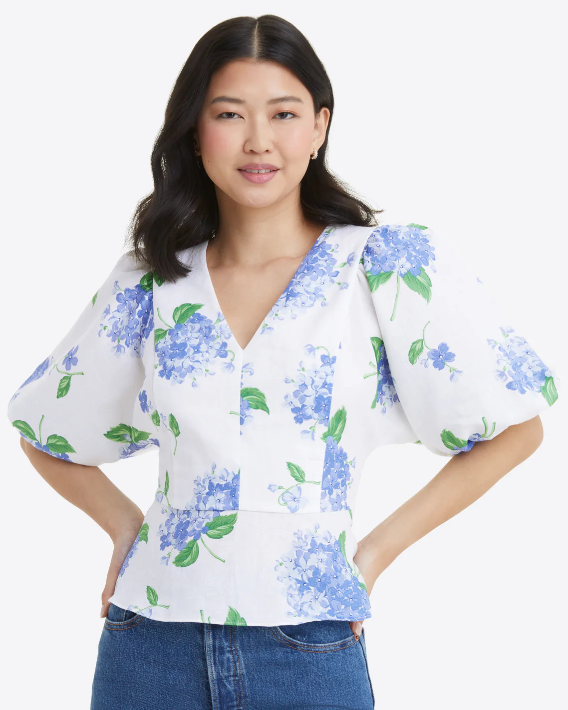 Terrie Tie Back Top in Linen Hydrangea | Draper James (US)