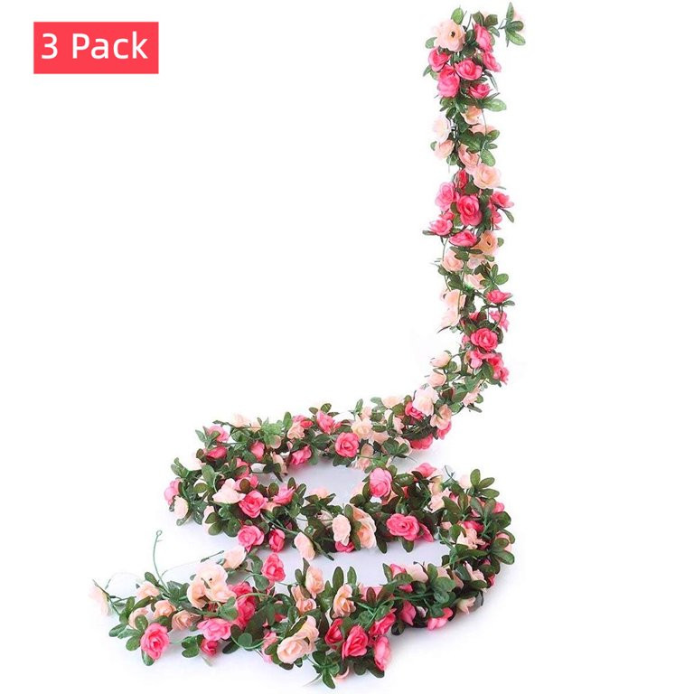 3 Pack 8 FT Spring Flower Garland Fake Rose Vine, Niyattn Spring Flowers Plants Artificial Flower... | Walmart (US)