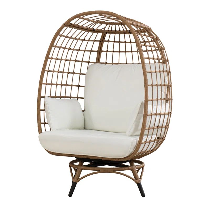 Wellow Baytree Egg Swivel Patio Chair with Cushions | Wayfair North America