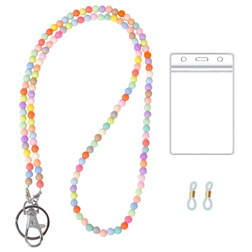Beaded Lanyard for Women, Beaded Lanyards for ID Badges, Lanyards for Keys, Teacher Lanyard for ID Badges and Keys, Beaded Lanyard for School Student Nurse Gift | Amazon (US)