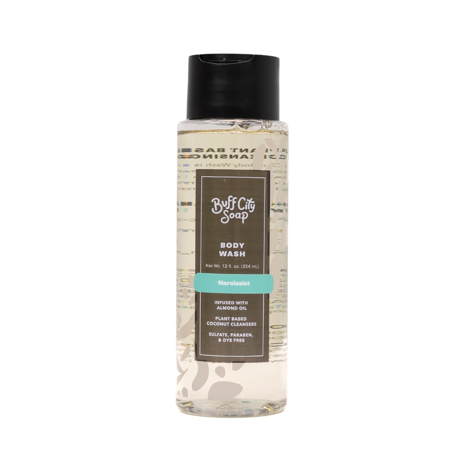 Buff City Soap Plant-Based Body Wash - Coconut Cleansers & Almond Oil Infused. Gentle & Rich Non-Drying Lather. Helps Reduce Moisture Loss & Supports Natural Skin Barrier - Narcissist, 12 floz | Amazon (US)