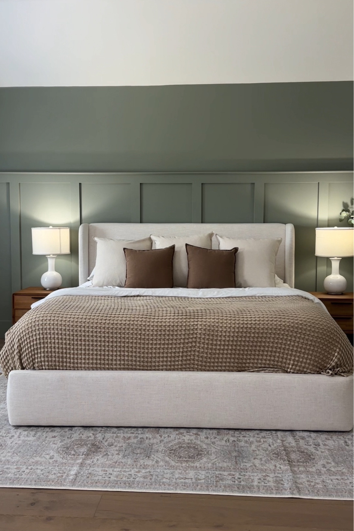 Evergreen fog paint master bedroom 
Storage bed
White cream linen bed set 
Nightstands 
Master bedroom furniture 
Master bedroom bedding 
Amazon
Affordable 
Green brown white cream 

#LTKHome #LTKStyleTip