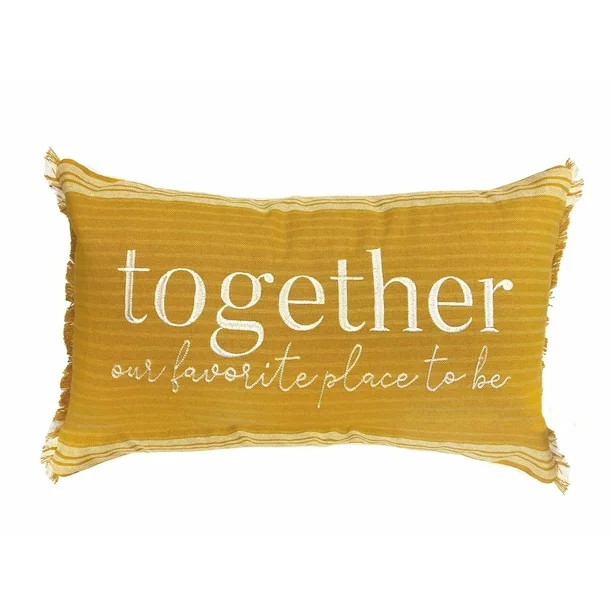 Mainstays Decorative Throw Pillow, Together, Yellow, Oblong 12"x22" - Walmart.com | Walmart (US)