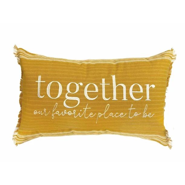 Mainstays Decorative Throw Pillow, Together, Yellow, Oblong 12"x22" | Walmart (US)