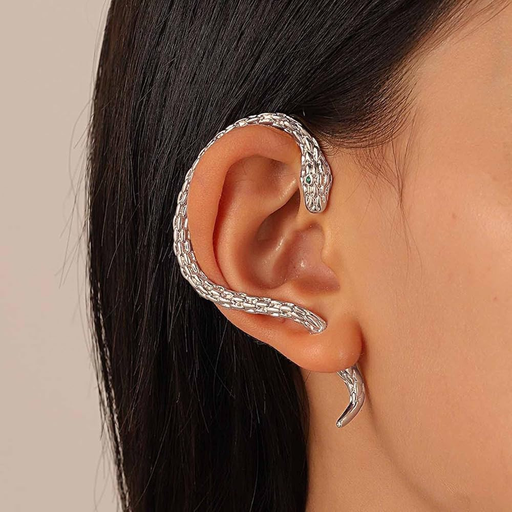 YienDoo Gothic Snake Ear Cuff Wrap Earring Gold Animals Crawler Climbers Snake Stud Earring Punk ... | Amazon (US)