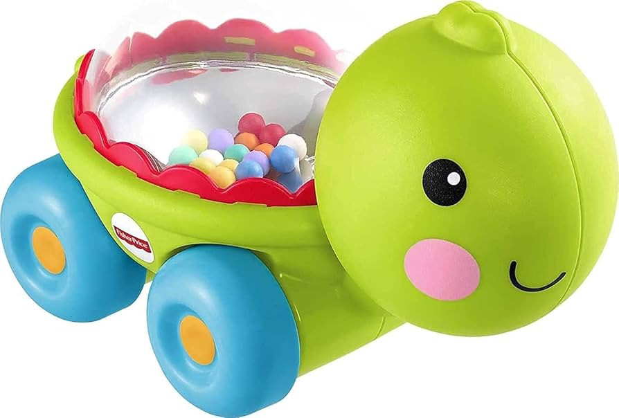 Fisher-Price Baby Crawling Toy Poppity Pop Turtle Push-Along Vehicle with Ball Popping Sounds for... | Amazon (US)