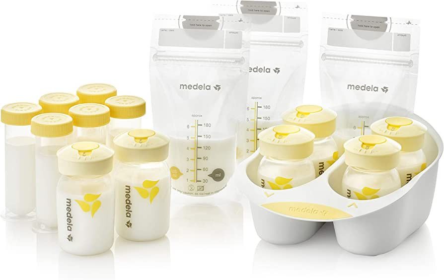 Medela Breast Milk Storage Solution Set, Breastfeeding Supplies & Containers, Breastmilk Organize... | Amazon (US)