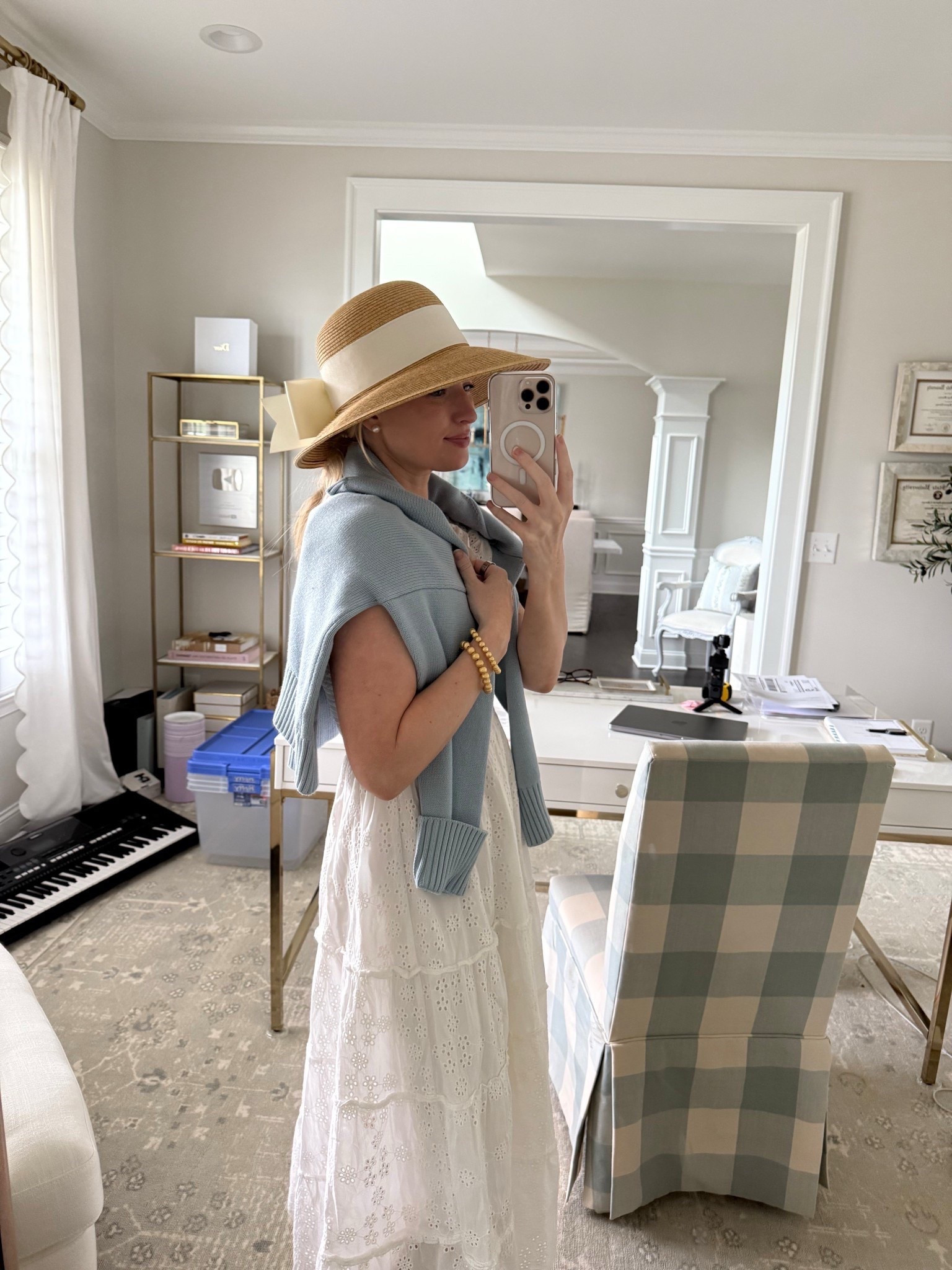 Darling little brunch and shopping outfit. I’ve had this eyelet dress going on 2 years and it’s still one of my most worn! I promise it’s more comfortable than elevating athleisure and you look way cuter ;) wearing a size small! This blue sweater is under $40 and I’ve worn it constantly this spring. It’s actually back to back days I’m wearing my it on my shoulders! 


#LTKSummerEdit #LTKBump #LTKStyleTip