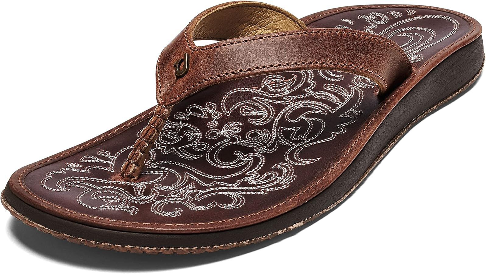 OLUKAI Paniolo Women's Premium Leather Sandals, Versatile & Unique Flip-Flop Slides, All-Day Comf... | Amazon (US)