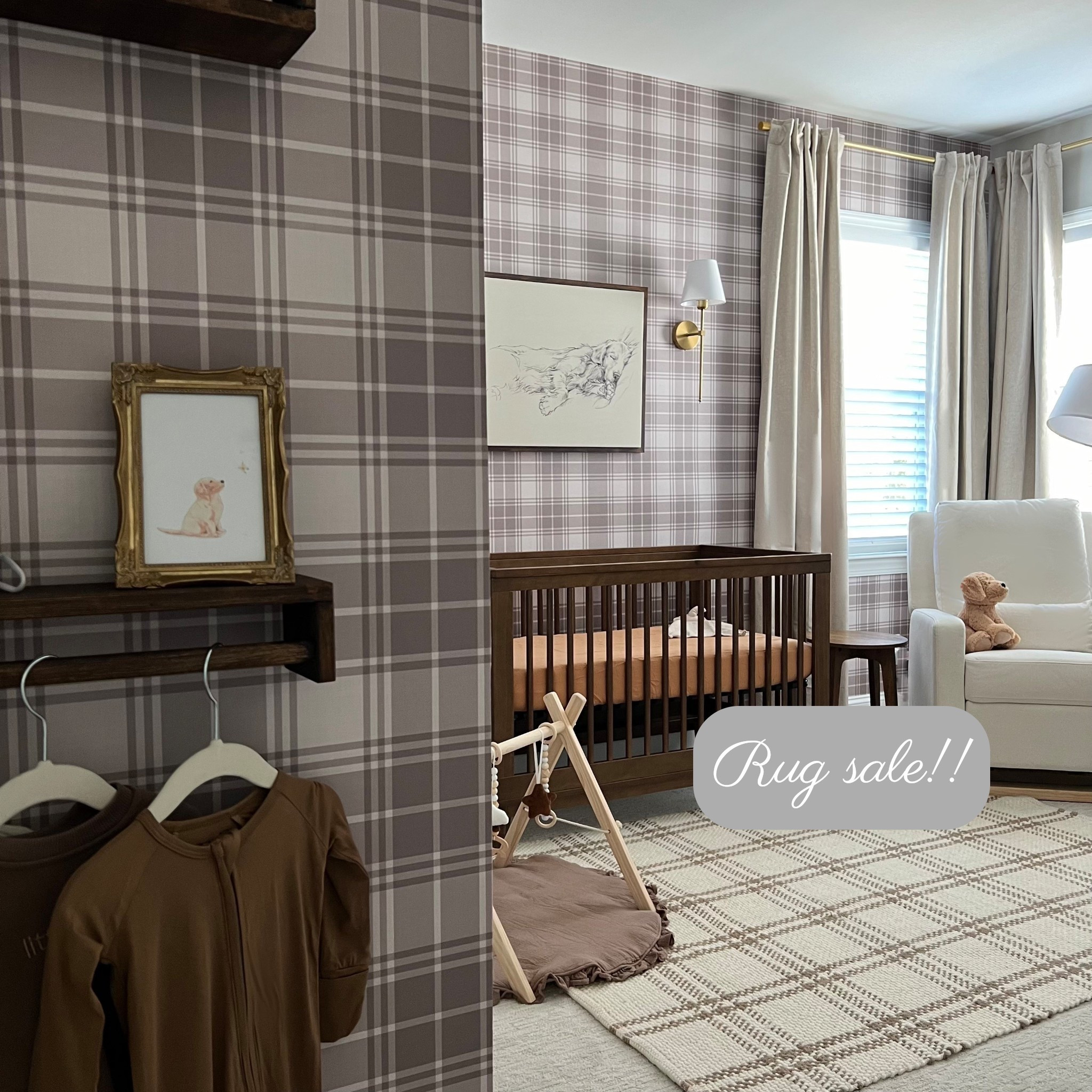 Neutral plaid baby room! Windowpane grid rug sale, baby boy nursery, plaid nursery

#LTKHome #LTKBump #LTKBaby