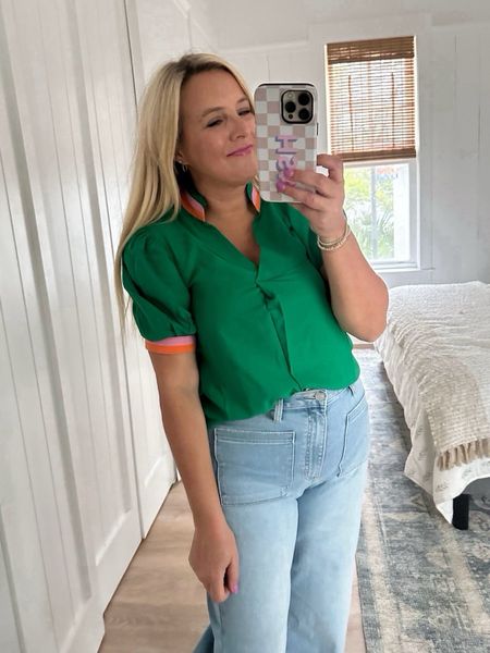 Loving this green top for summer! Wearing a small but runs snug. Code FANCY15 for 15% off 

#LTKFindsUnder100 #LTKSeasonal #LTKStyleTip