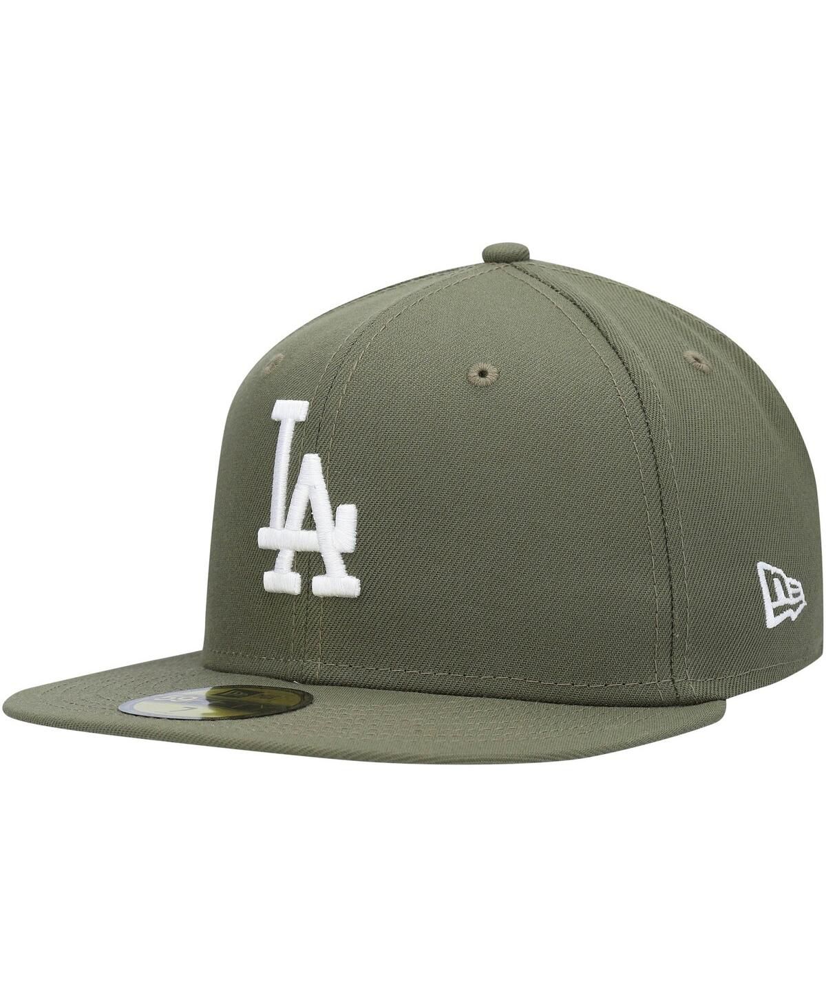 Men's New Era Olive Los Angeles Dodgers Logo White 59FIFTY Fitted Hat | Macys (US)
