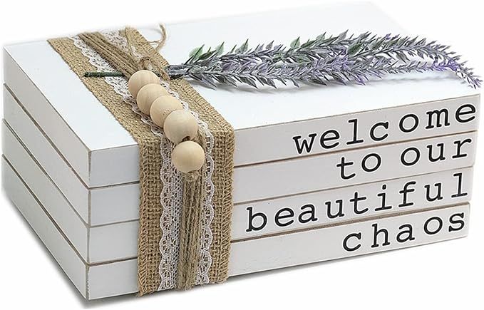 Lavender Inspired Welcome to Our Beautiful Chaos Decorative Books for Coffee Table Decor|Coffee B... | Amazon (US)