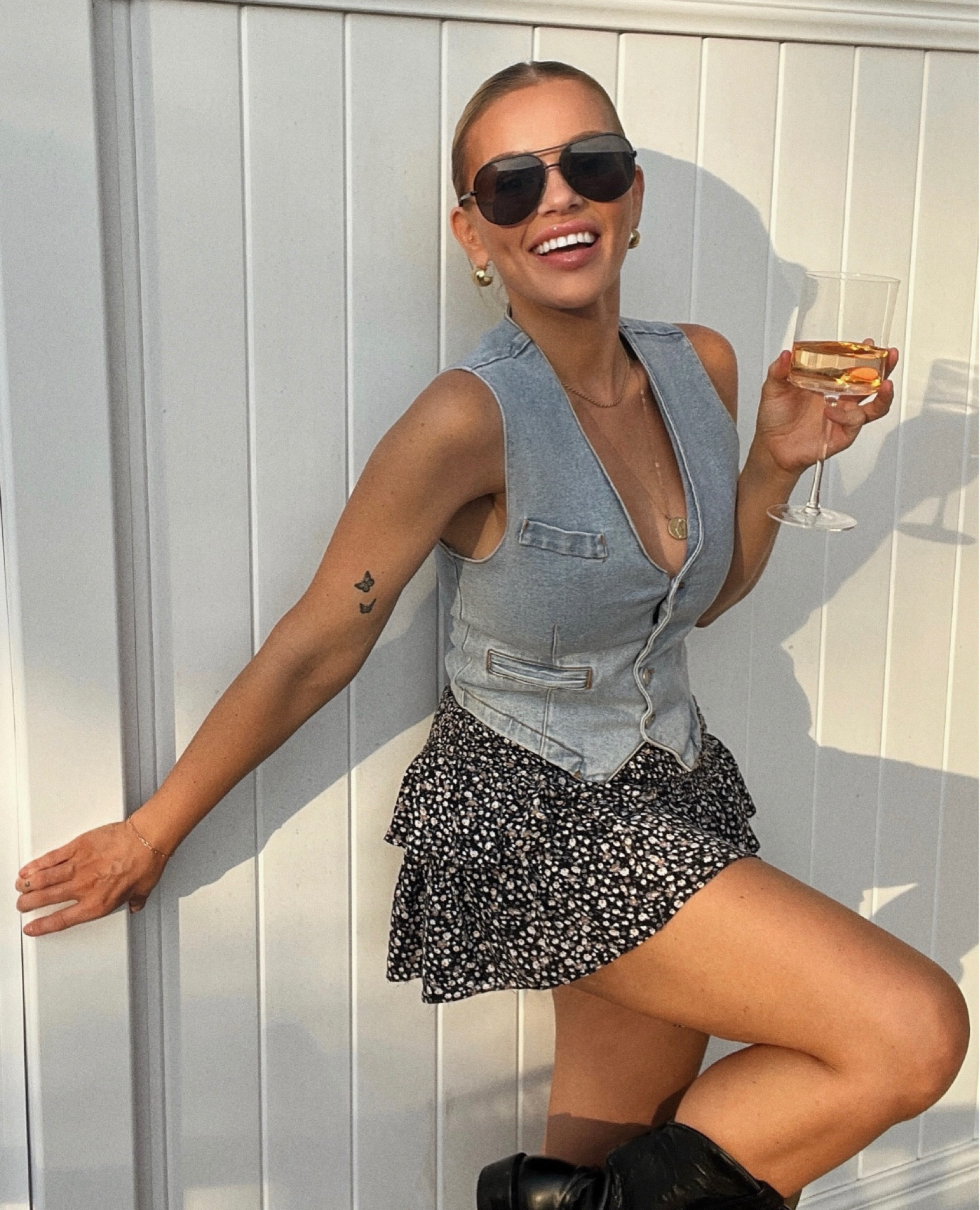 Denim vest & floral skirt outfit. Country concert fit 



#LTKStyleTip #LTKSeasonal