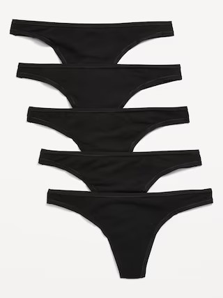 Mid-Rise Everyday Cotton Thong  5-Pack | Old Navy (US)