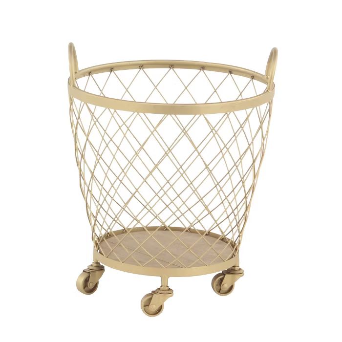 2pk Modern Metallic Rolling Baskets Gold | Target