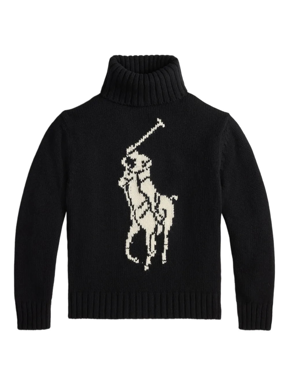 Polo Ralph Lauren Polo-player Intarsia Wool Sweater | Black | FARFETCH | Farfetch Global