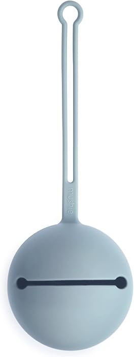 mushie Silicone Pacifier Holder Case (Powder Blue) | Amazon (US)