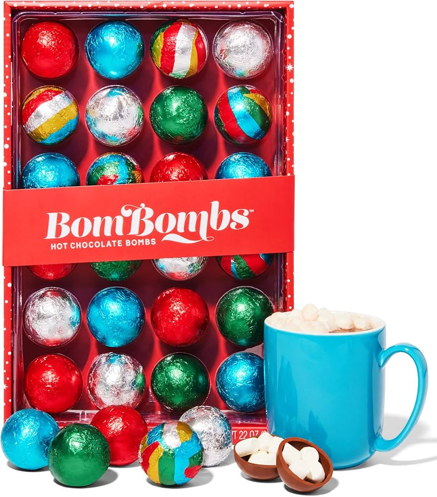 Bombombs, Hot Chocolate Bomb Gift Set, 5 Flavors in Colorful Wrappers; Fudge Brownie, Caramel Can... | Amazon (US)