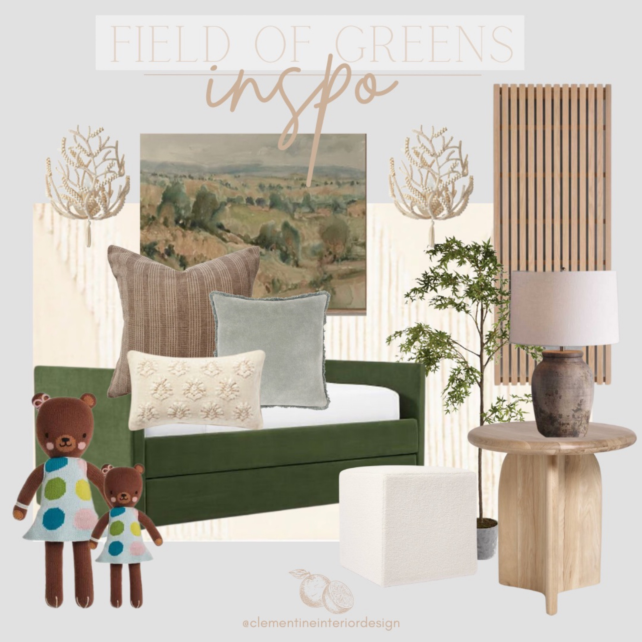 Inspired of a fresh field of greens, lots of these items are on sale for Labor day!💚

Kids room decor. Labor day sale. Cuddle and kind dolls. Natural wood side table. Trundle bed. Landscape wall art. Wood lamp. Throw pillows. Natural home decor. Slated wall decor. Wall sconce. Neutral area rug. Boucle ottoman.

#LTKSale #LTKkids #LTKhome