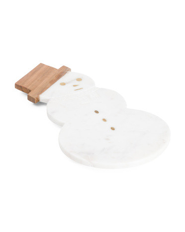 15x9 Marble And Wood Snowman Serving Board | Marshalls