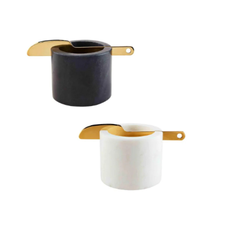 Marble Cup with Spreader (2 Colors) | Linen & Flax Co