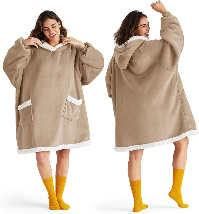 Bedsure Blanket Hoodie, Wearable Blanket Hoodie as Gifts for Mom, Birthday Gifts for Women Kids T... | Amazon (US)