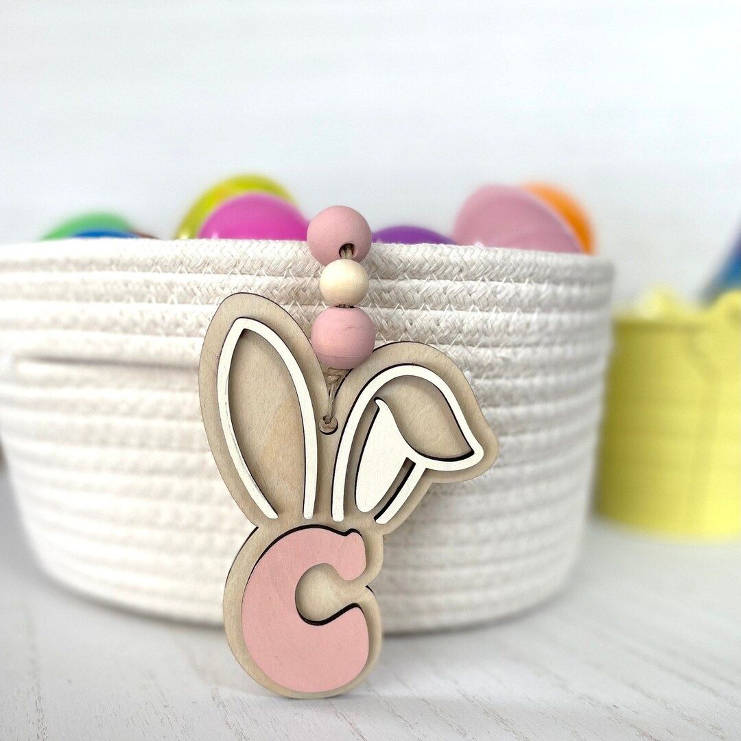 Personalized Easter Basket Initial Tag | Easter Place Setting | Boho Easter Tag | Easter Basket F... | Etsy (US)