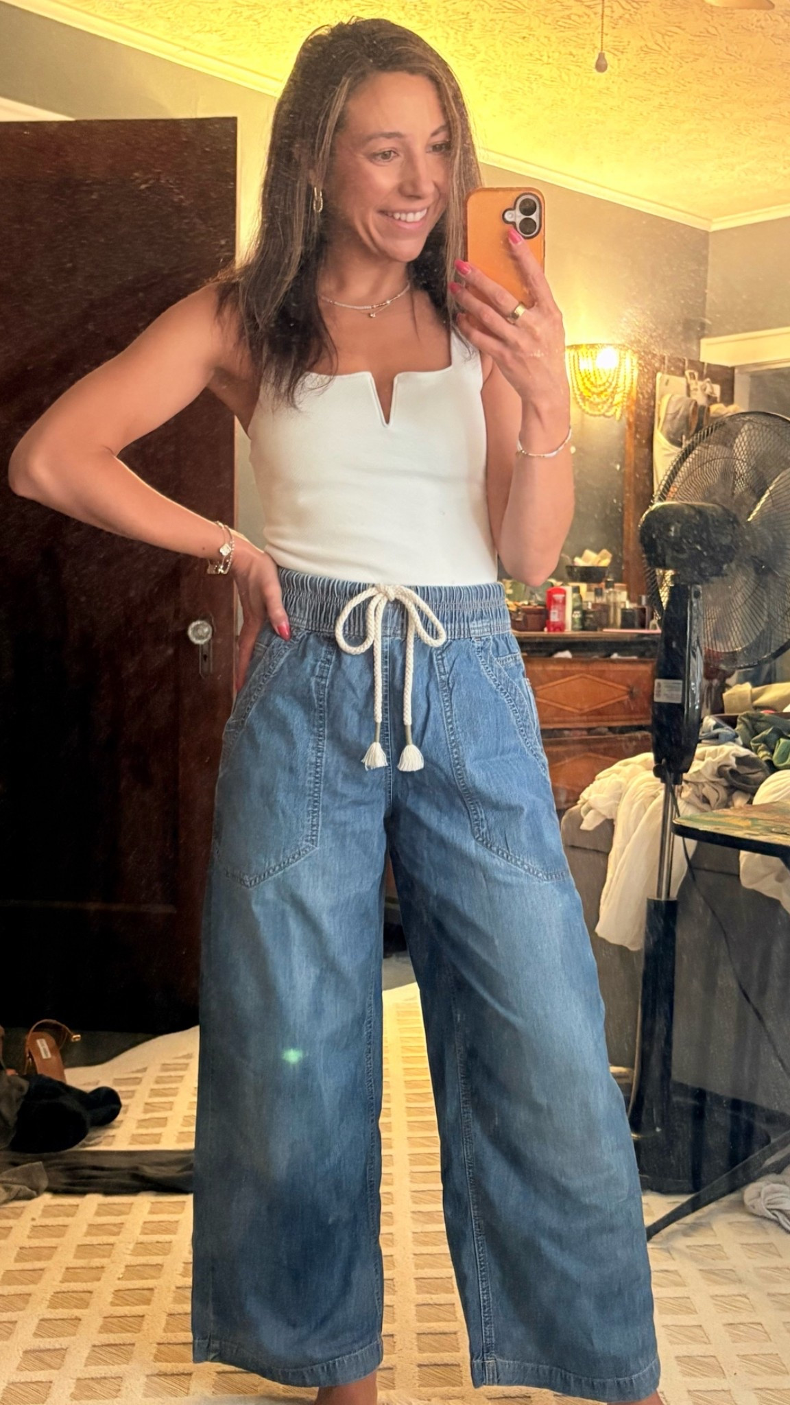 Fave denim in the Nordstrom anniversary sale. Wearing size XS
Comfortable denim
Denim with elastic waistband 
Free people denim
Free people on sale
Denim on sale
Relaxed denim
Casual denim
Summer denim

#LTKootd #LTKmomlife #LTKSaleAlert