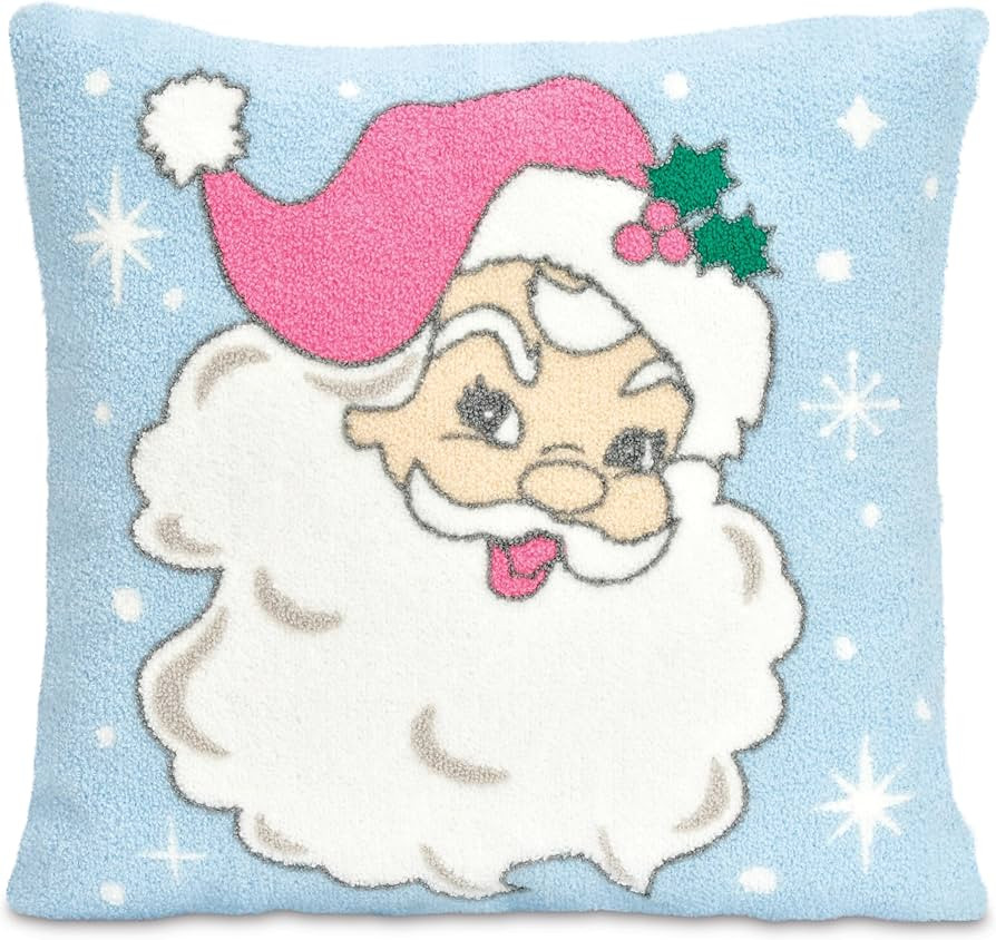iscream Santa's Favorite 14" x 14" Chenille and Fleece Holiday Accent Pillow | Amazon (US)