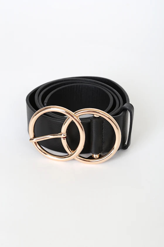 Double Oh Heaven Black Double Buckle Belt | Lulus (US)