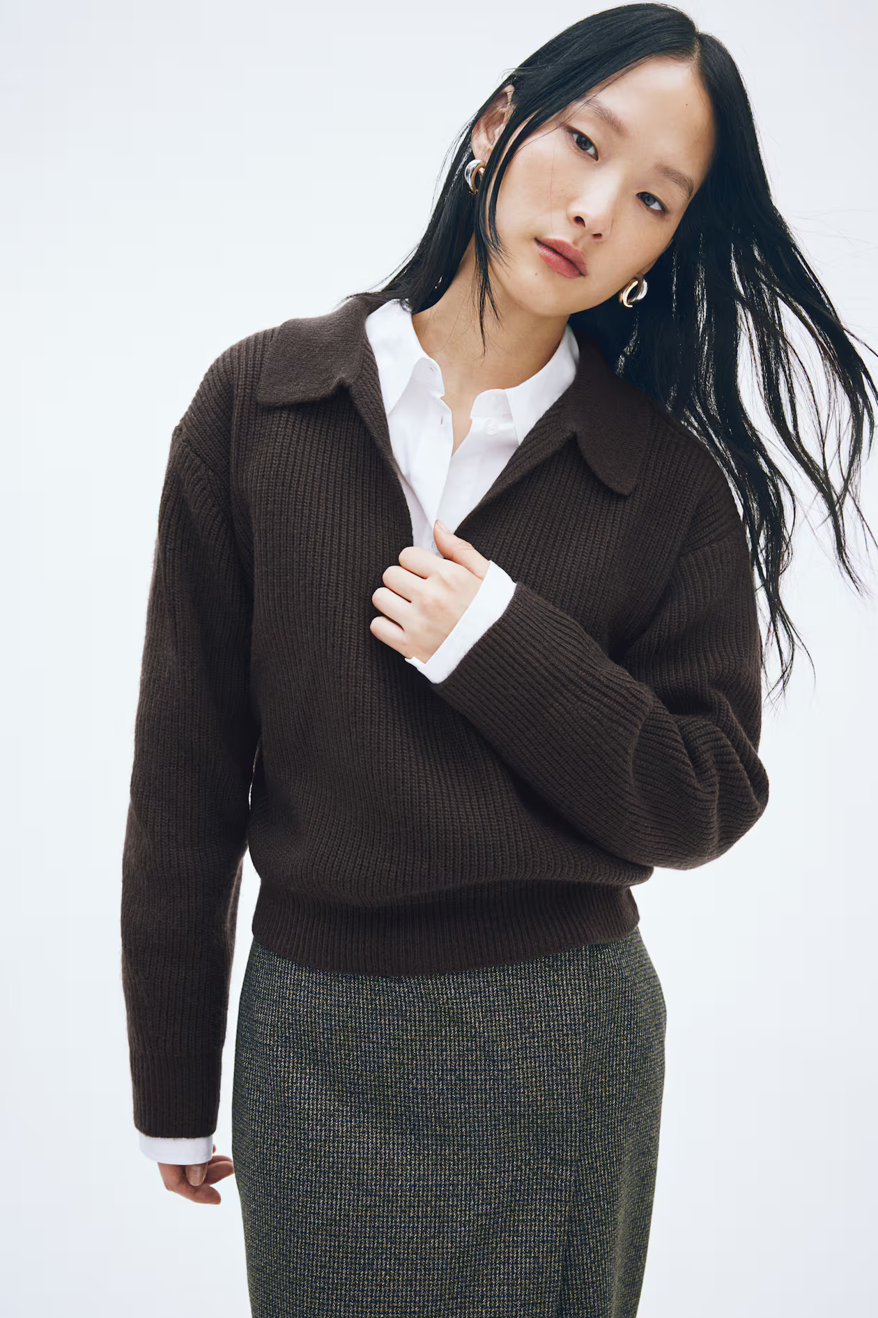 Rib-Knit Sweater with Collar | H&M (US + CA)