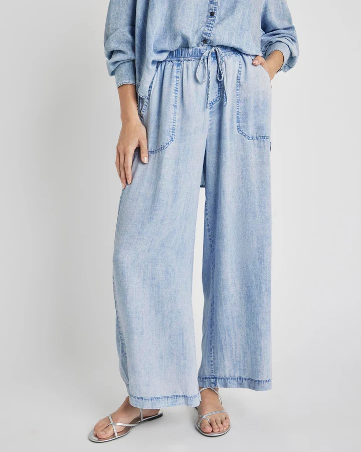 Bleached Indigo Angie Crop Palazzo Pant | Splendid