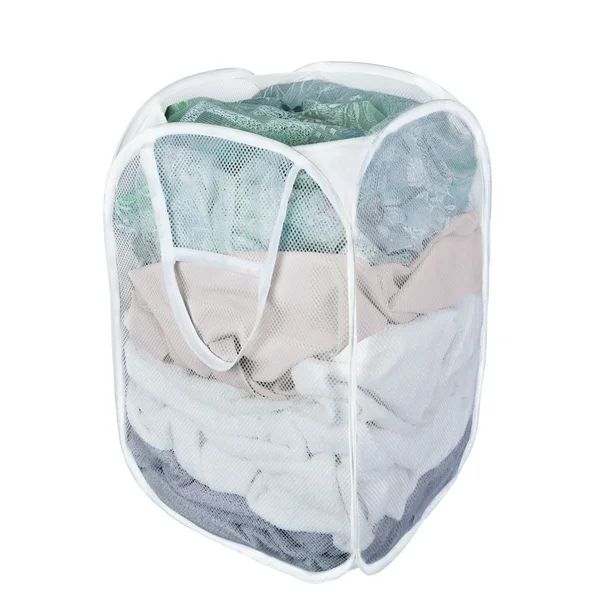 Mainstays Mesh Pop Up Laundry Hamper, White | Walmart (US)