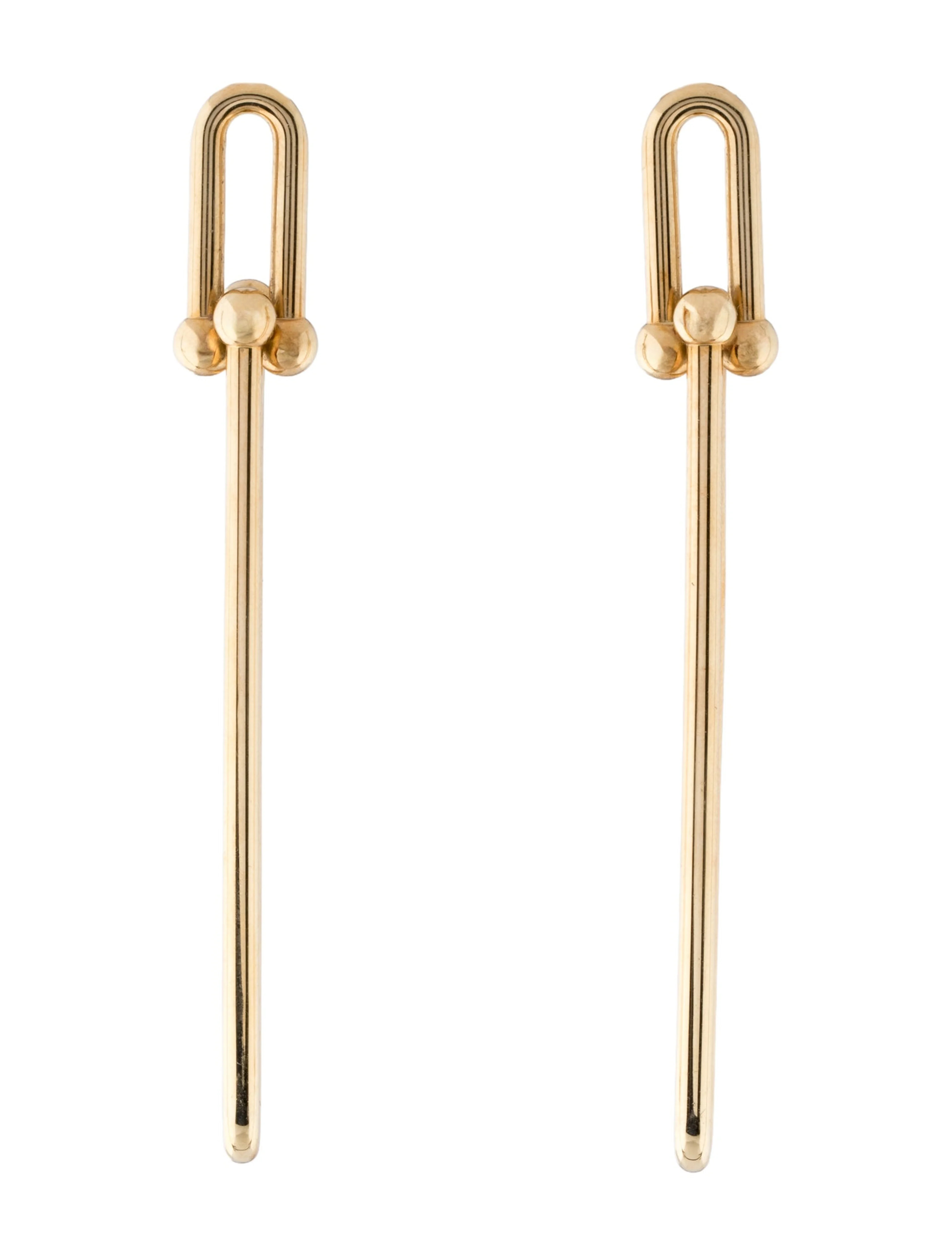 18K Double Long Link Earrings | The RealReal