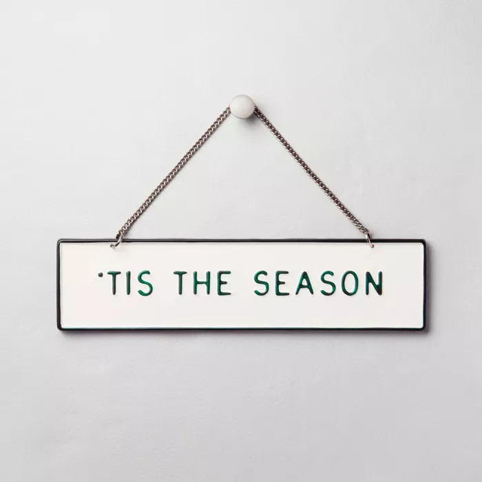 'Tis The Season' Wall Sign Green/Cream - Hearth & Hand™ with Magnolia | Target
