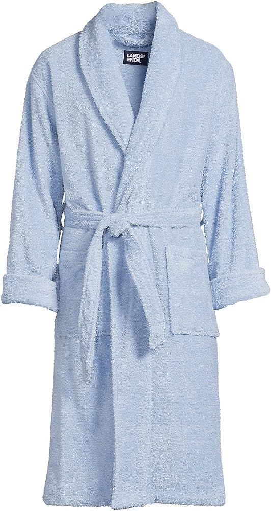 Lands' End Men's Turkish Terry Cloth Robe Calf Length with Pockets | Amazon (US)