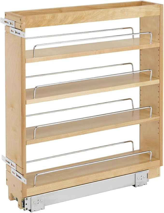 Rev-A-Shelf 448-BC-5C 5 Inch Base 4 Shelf Cabinet Pullout Sliding Kitchen Storage Organizer with ... | Amazon (US)