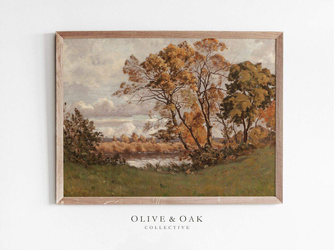 Fall Landscape Painting / Autumn Wall Art / PRINTABLE Vintage Art / Digital Download Fall Artwork... | Etsy (US)