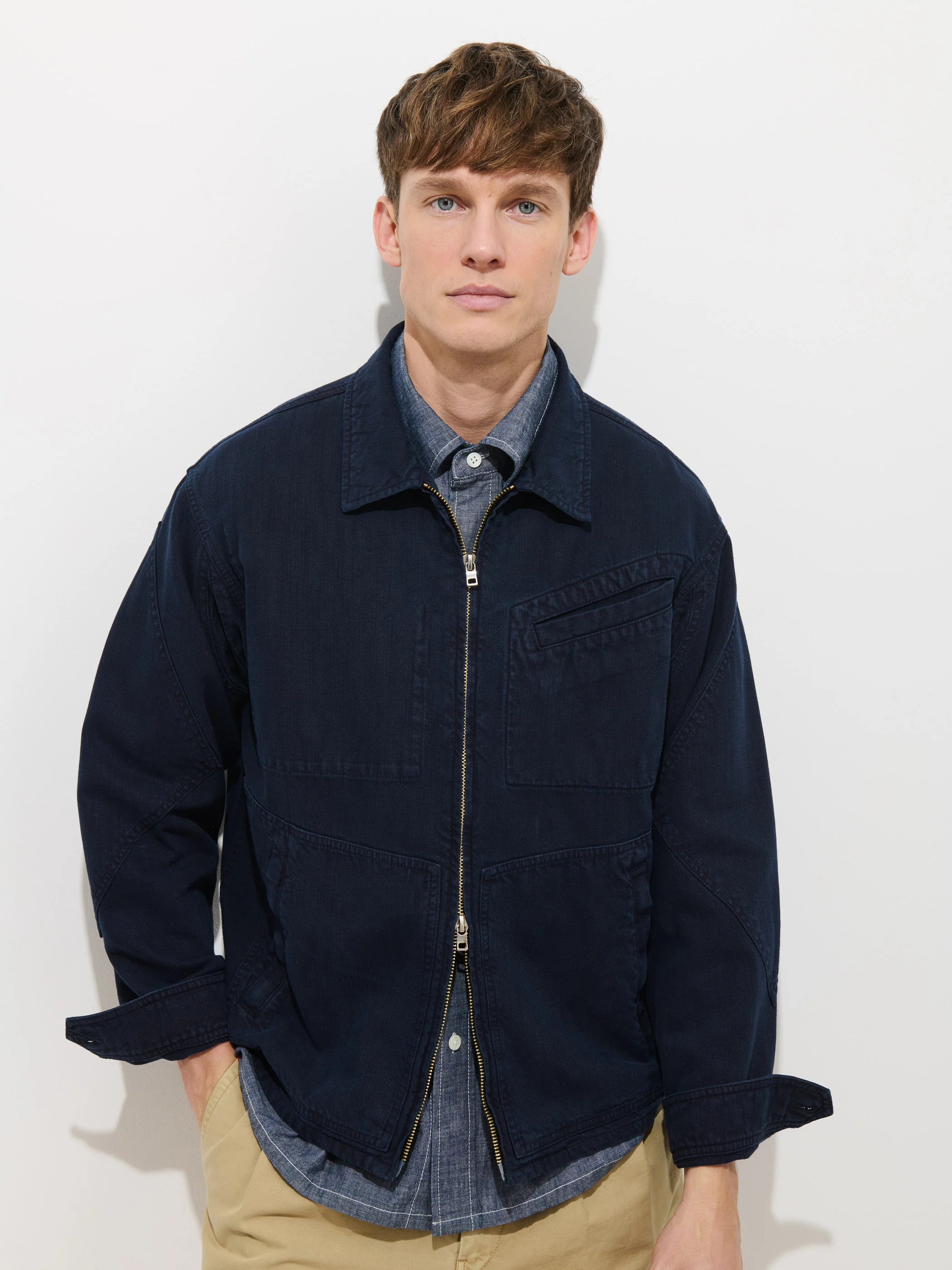 Andre Zip Jacket In Linen Twill | Alex Mill